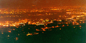 [Bolton skyline by night]